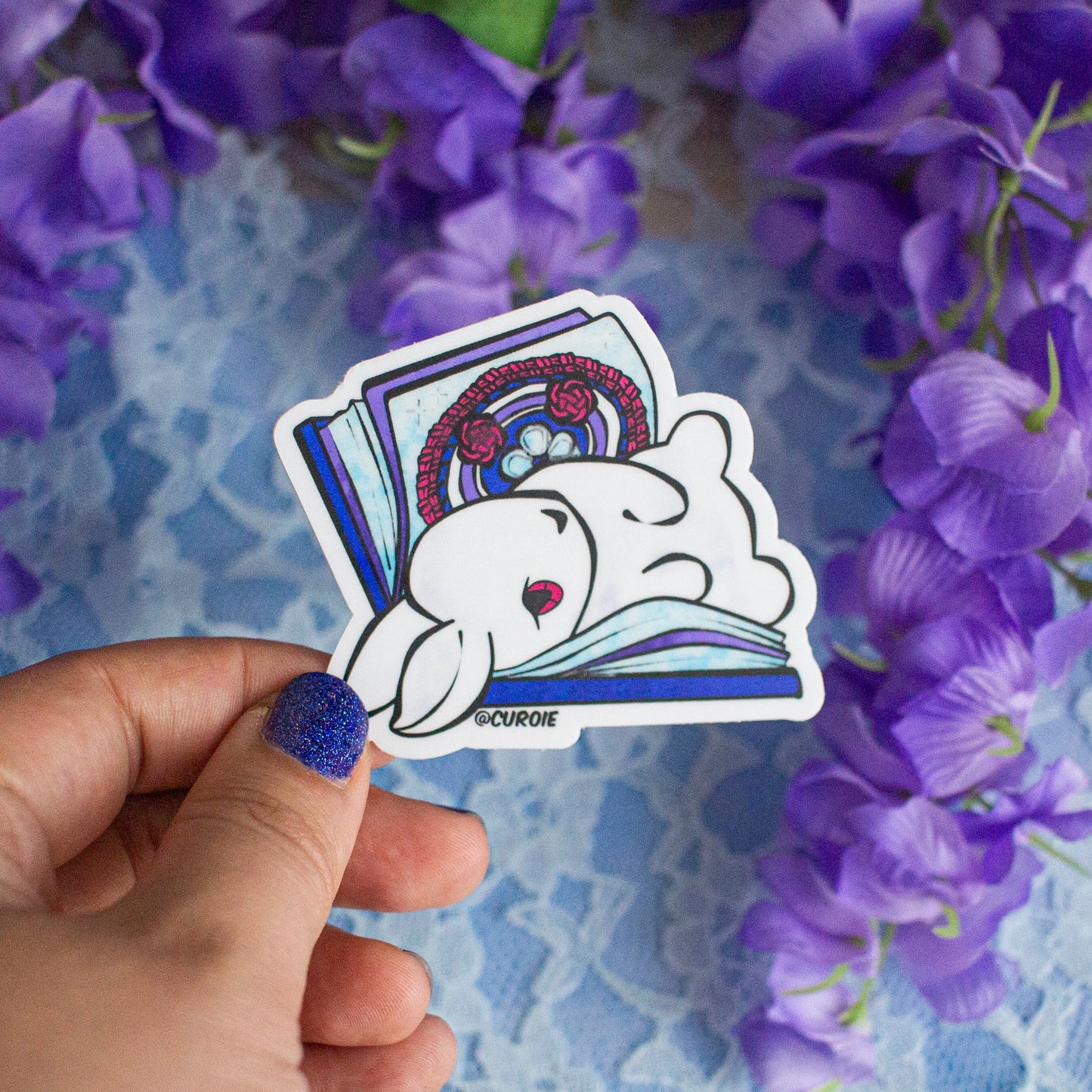 Spell Book Bunny Vinyl Sticker