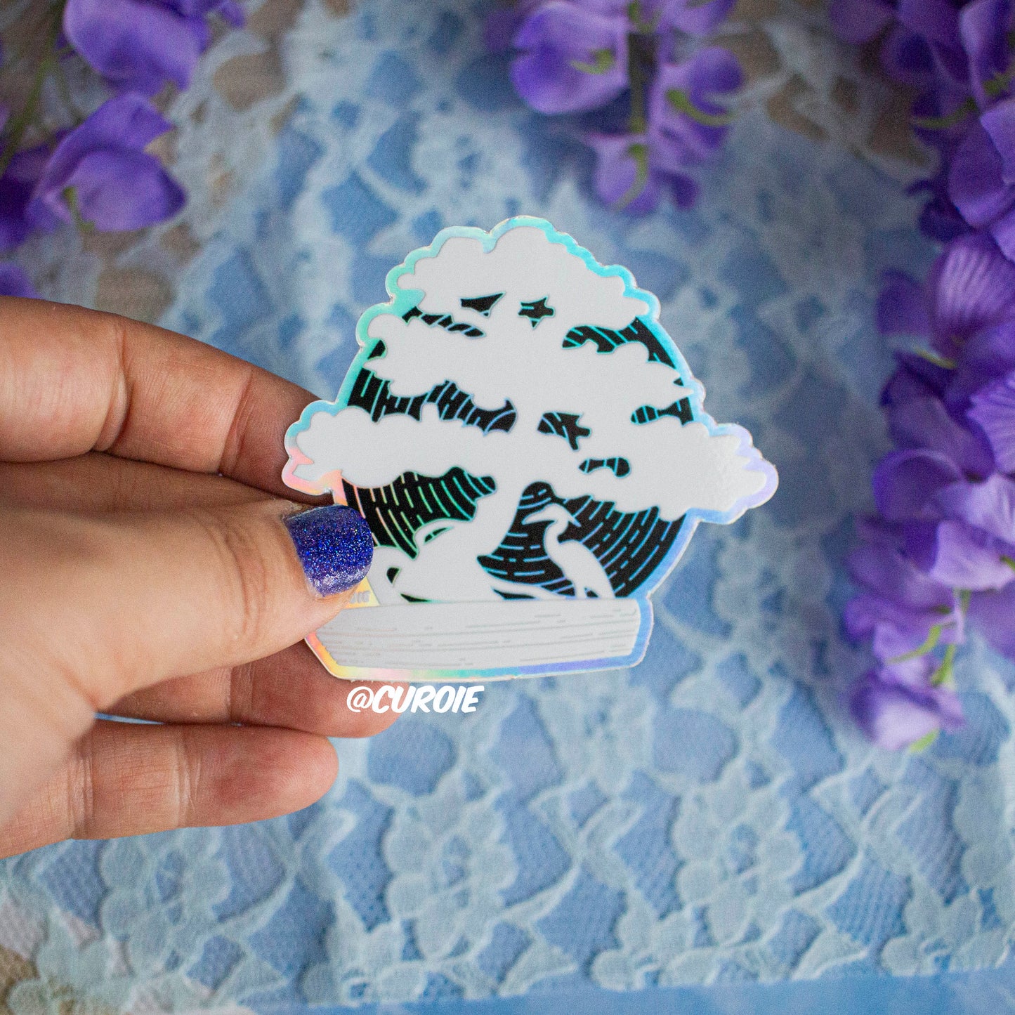 Bonsai Holographic Vinyl Sticker