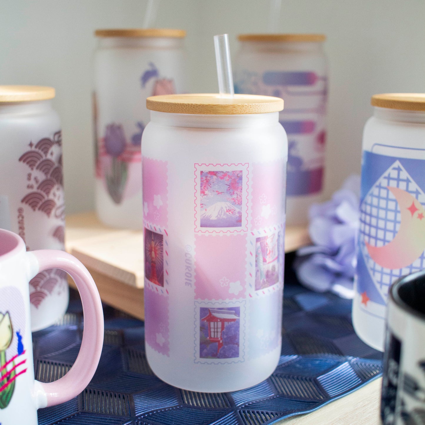 Japan Stamp Glass Tumble