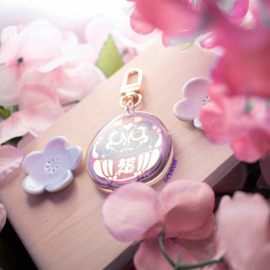 Daruma: Red & Gold (Acrylic Keychain)