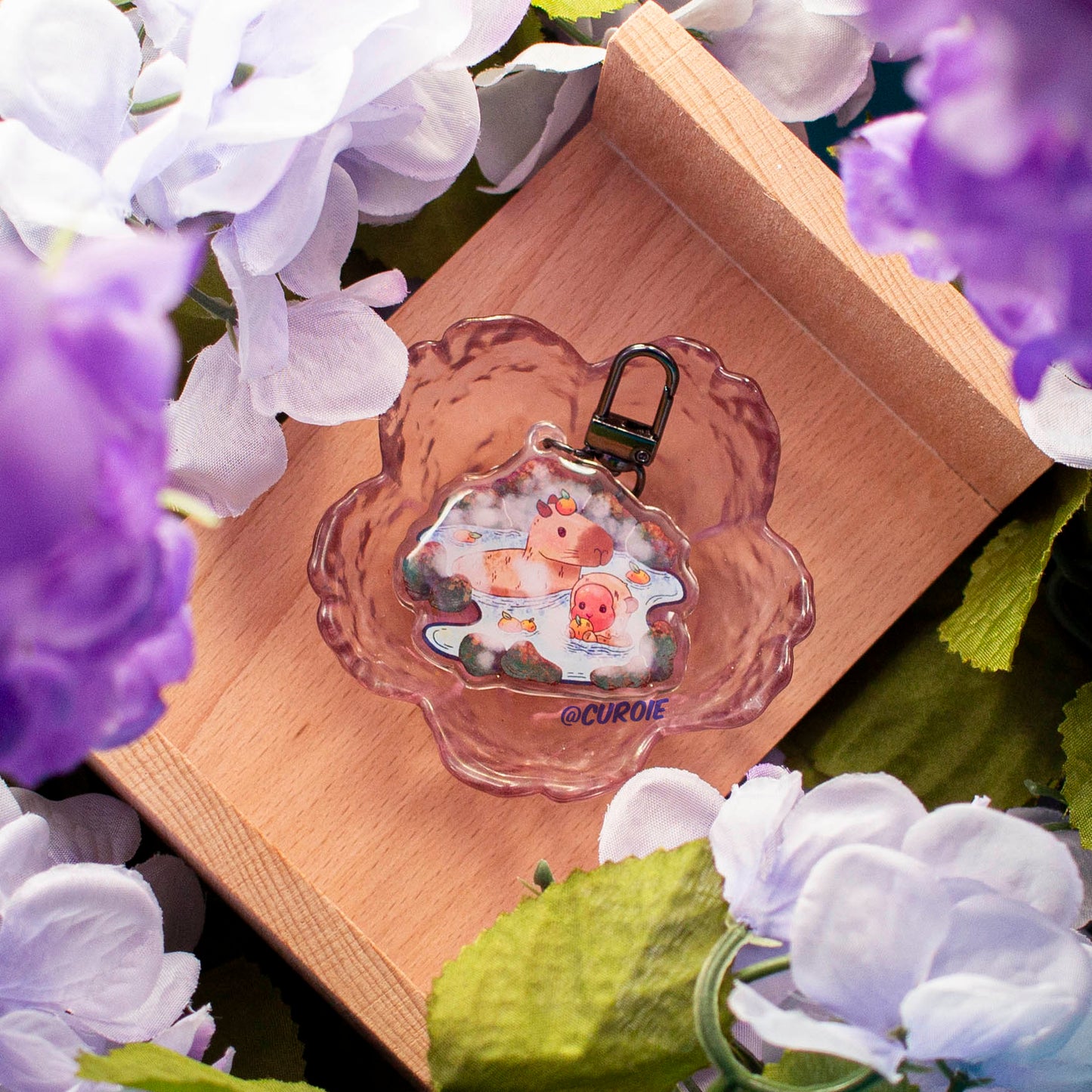Onsen Capibara & Monkey (Acrylic Keychain)