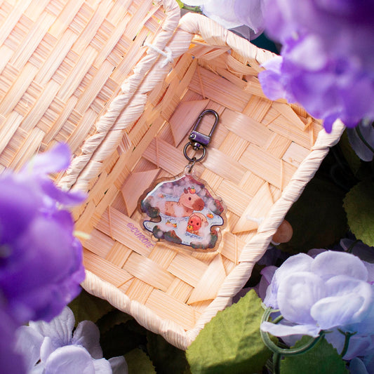 Onsen Capibara & Monkey (Acrylic Keychain)