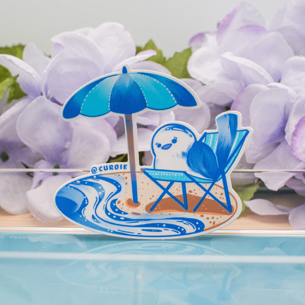 Pour-Cha Beach Vinyl Sticker