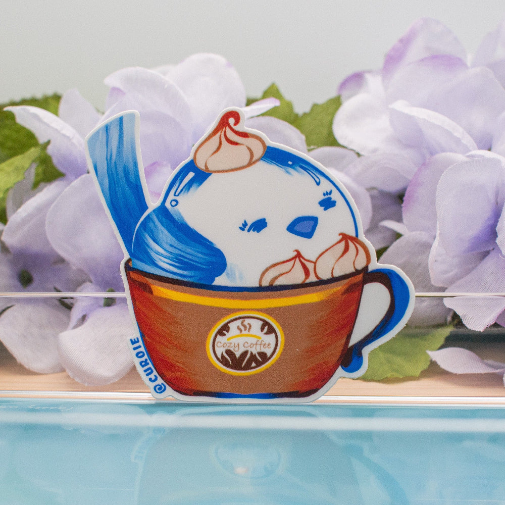Pour-Cha Cozy Coffee Vinyl Sticker