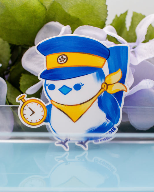 Pour-Cha Train Conductor Vinyl Sticker