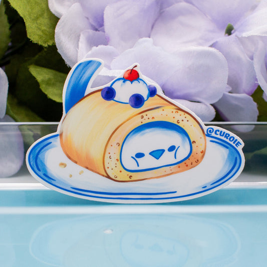 Pour-Cha Swiss Roll Cake Vinyl Sticker