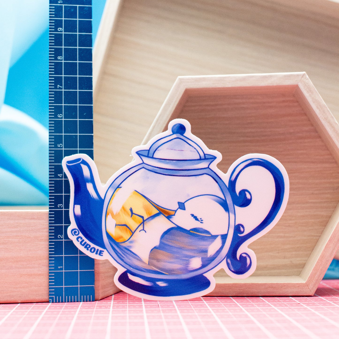Pour-Cha Tea Pot Vinyl Sticker