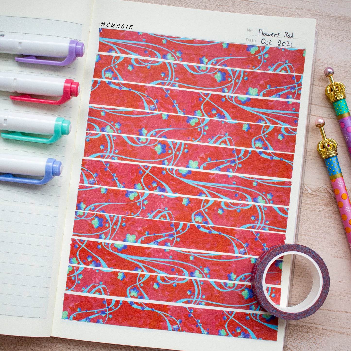 Red Flower Washi Tape