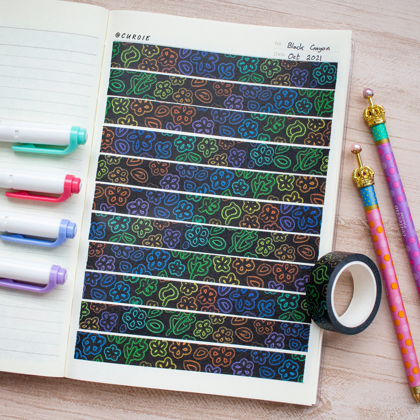 Black Crayon Washi Tape