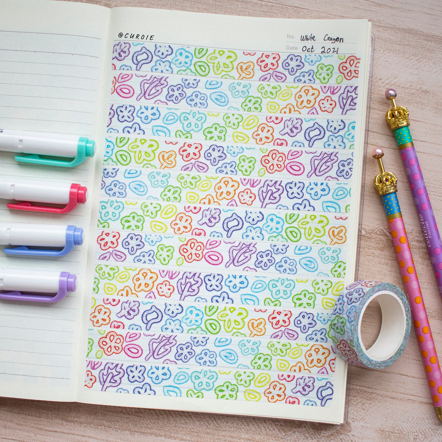 White Crayon Washi Tape