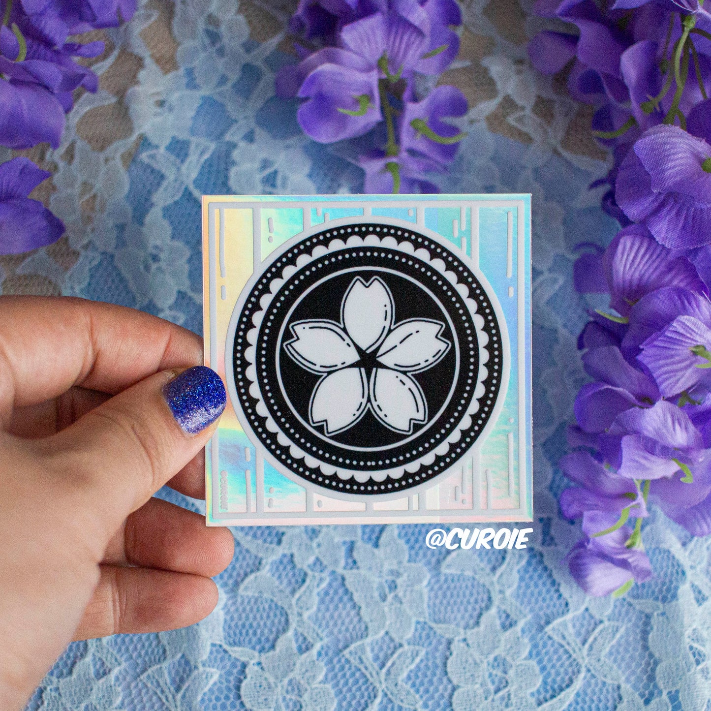 Sakura Holographic Vinyl Sticker