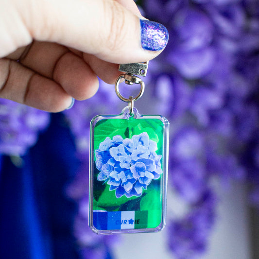 Hydrangea Close: Fields in Bloom Acrylic Keychain