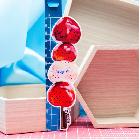 Pour-Cha Skewered Strawberries Vinyl Sticker