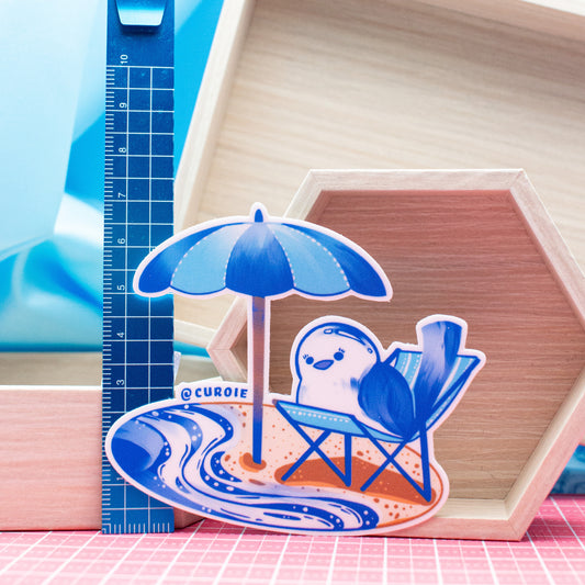 Pour-Cha Beach Vinyl Sticker