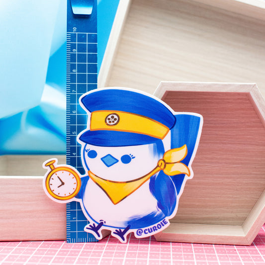 Pour-Cha Train Conductor Vinyl Sticker