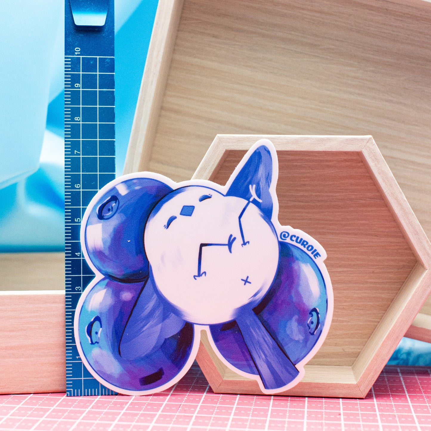 Pour-Cha Blueberry Vinyl Sticker