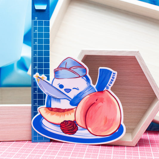 Pour-Cha Peach Vinyl Sticker