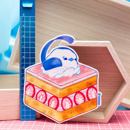Pour-Cha Strawberry Cake Vinyl Sticker