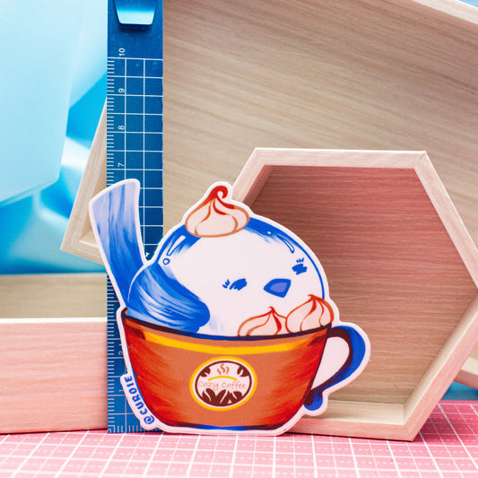 Pour-Cha Cozy Coffee Vinyl Sticker