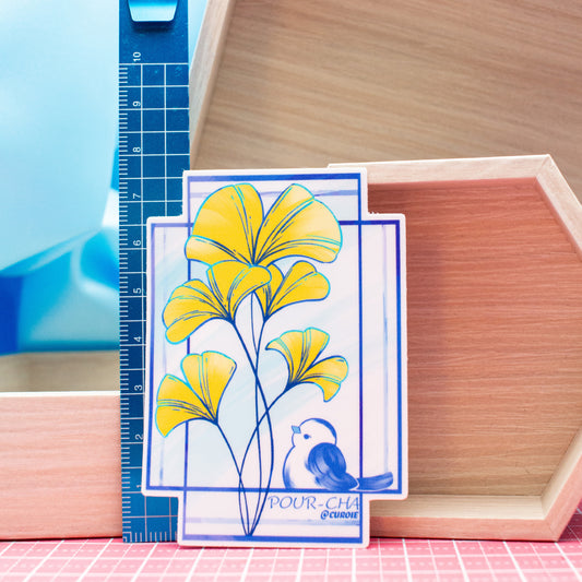 Pour-Cha Ginko Vinyl Sticker
