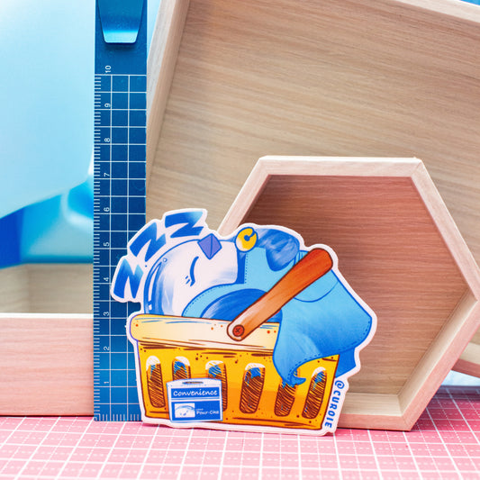 Pour-Cha Konbini Basket Vinyl Sticker