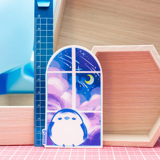 Pour-Cha Window Starry Night Vinyl Sticker