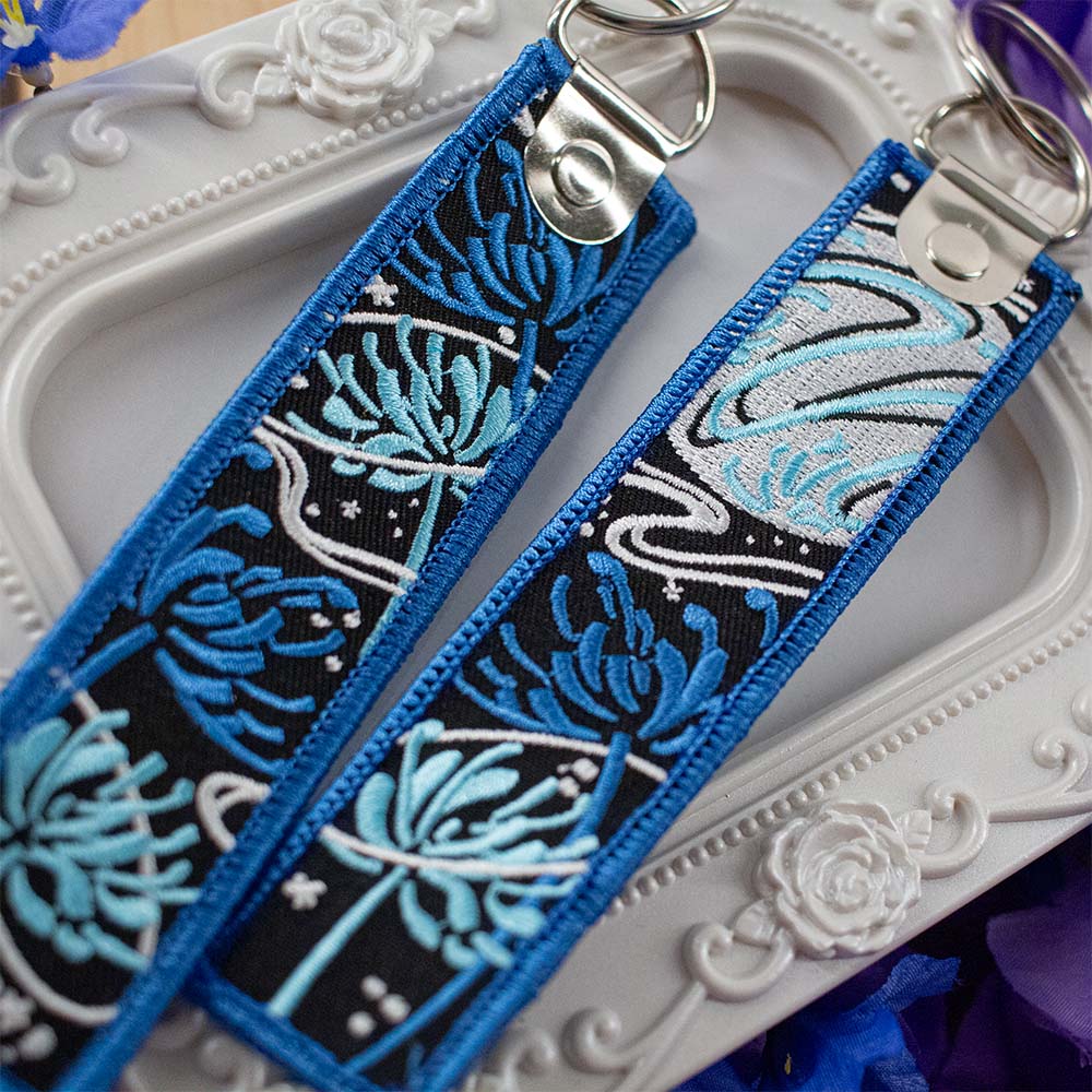 Spider Lily Blue (Embroidered Keytag)