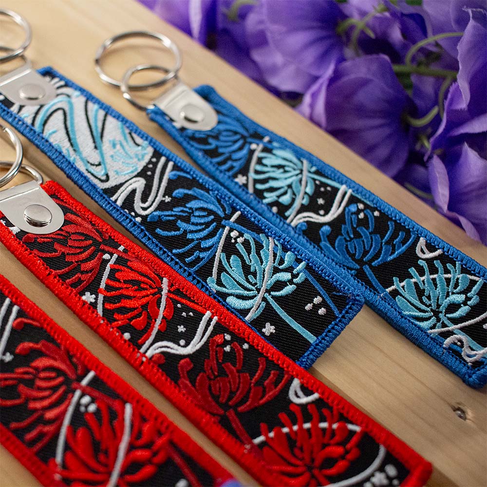 Spider Lily Blue (Embroidered Keytag)