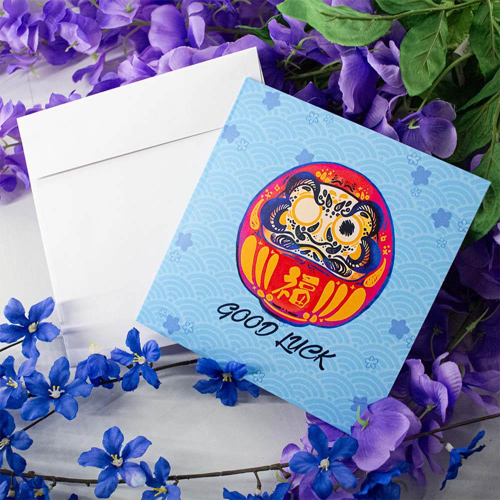 Good Luck Daruma Card